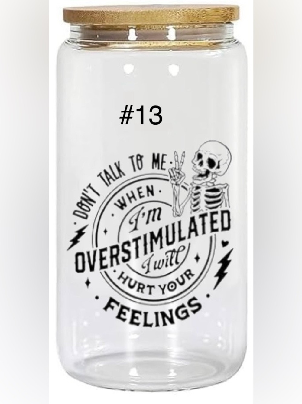 Buy now* 16 ounce glass tumbler sassy skeleton - Picture 13 of 14
